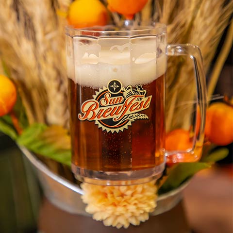 sun brewfest beer glass