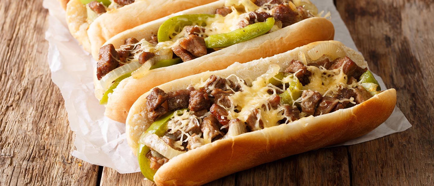 Close up of Cheesesteaks