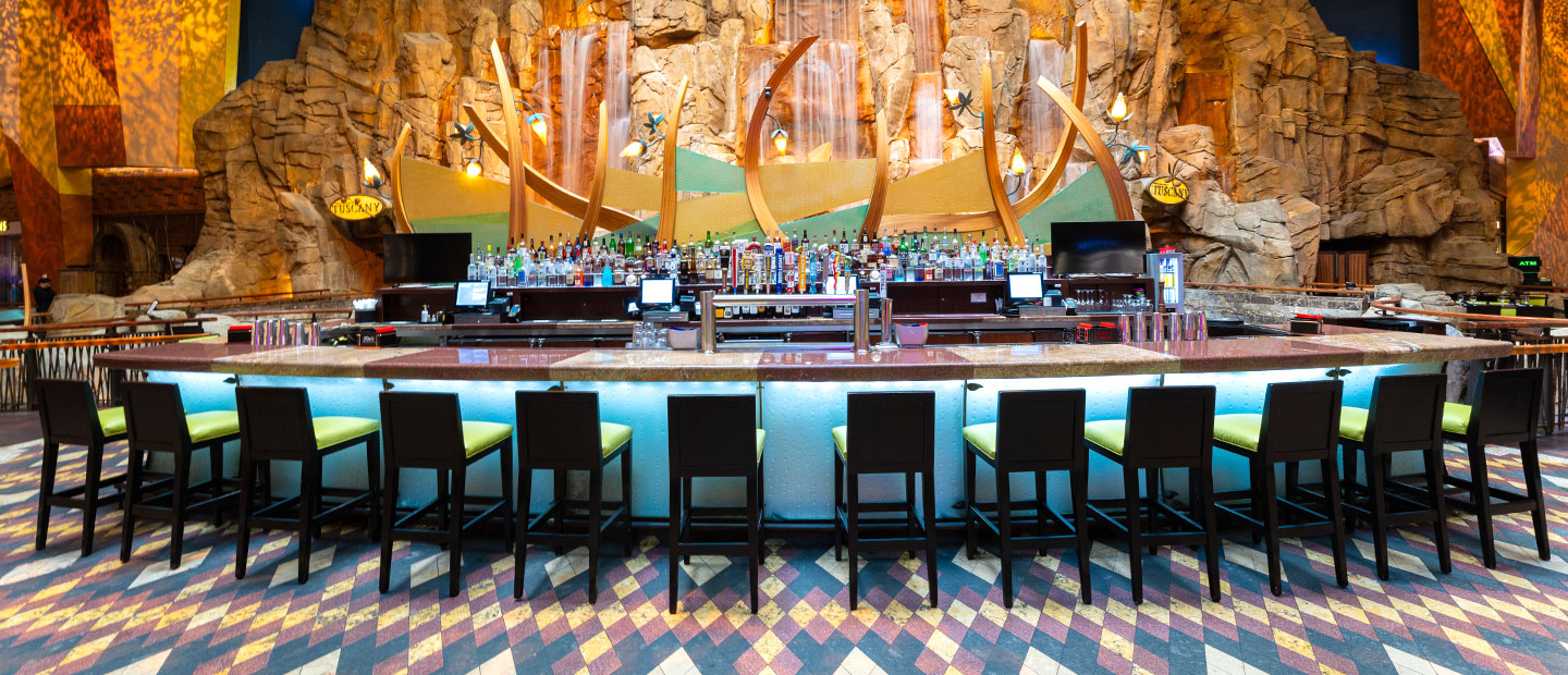 Taughannick Falls Bar outside of Todd English's Tuscany