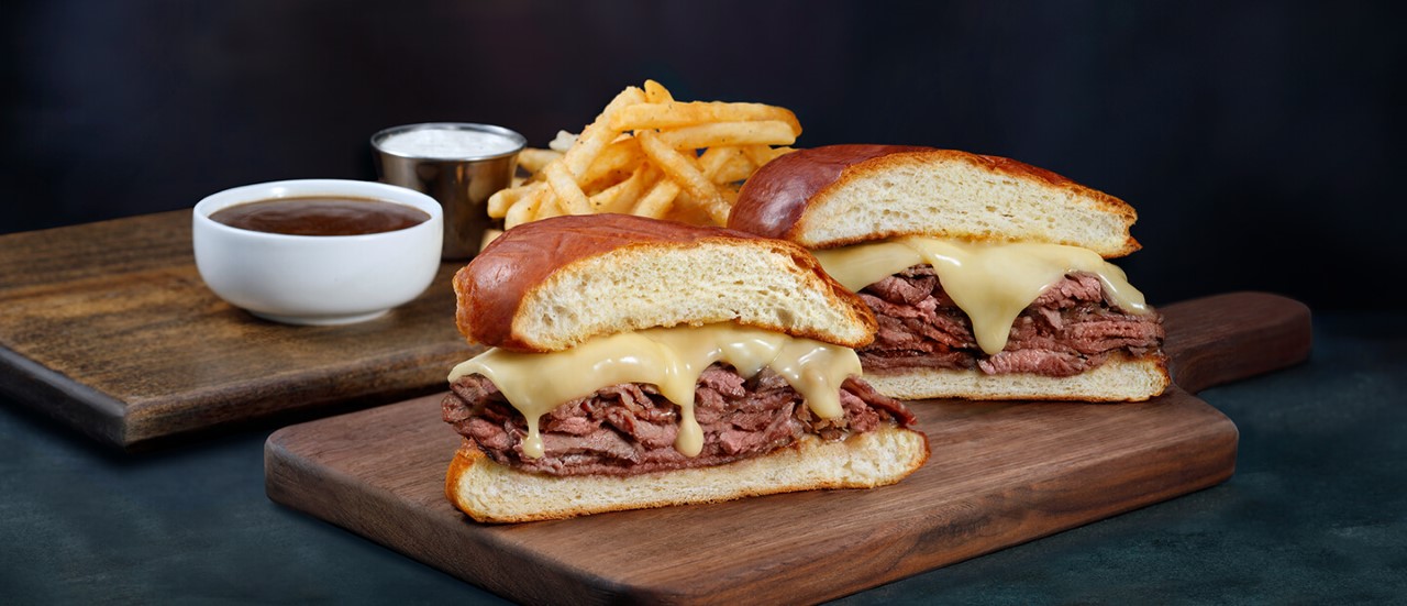 Prime Rib Dip with French Fries