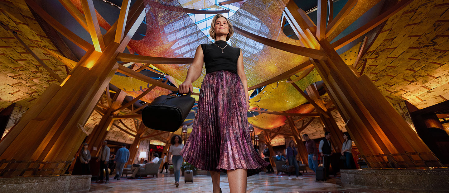 hotel lobby women walking