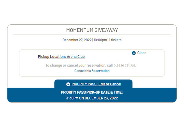 Momentum Priority Pass event cancel