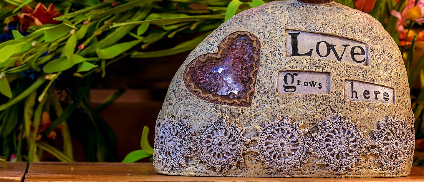 Decorative Rock That Says - Love Grows Here