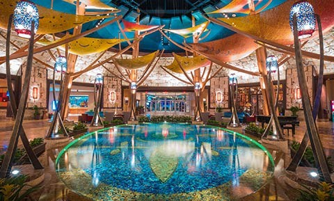 mohegan sun hotel lobby graphic